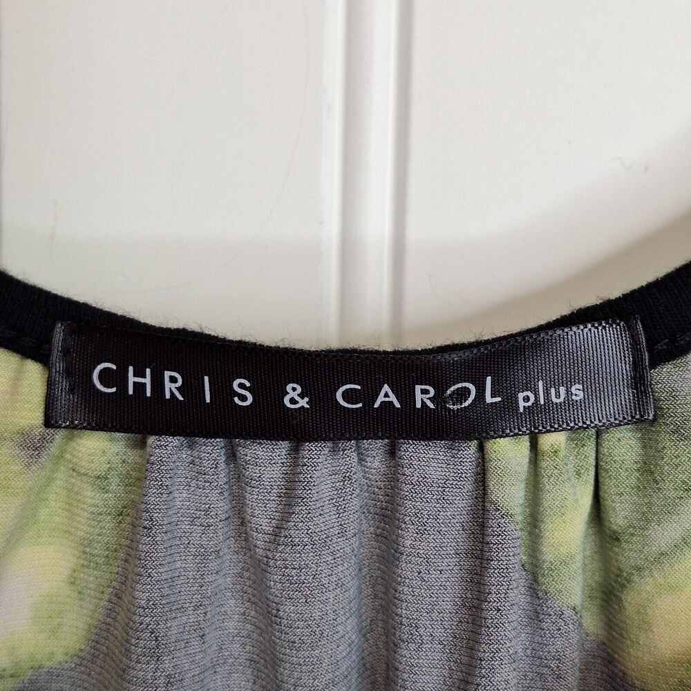 Chris & Carol Plus Womens Size 3X Cold Shoulder Tunic Dress Black Floral‎ Knit - Picture 14 of 15